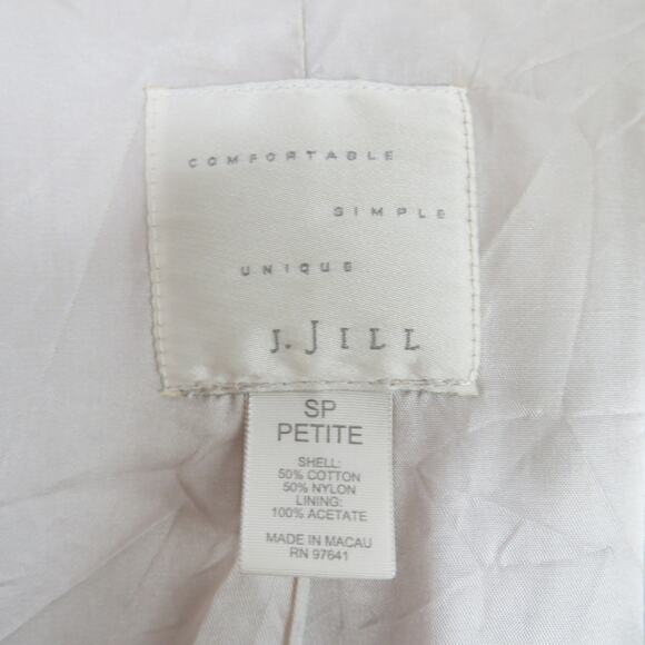 J. Jill Beige Khaki Casual Anorak Jacket with Belt Small Petite - Picture 6 of 6